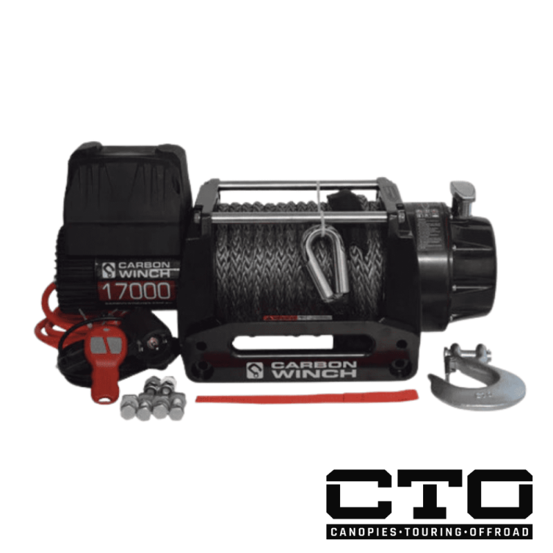 Carbon Winch 24V 17000LB Heavy Duty Series Winch with Synthetic Rope