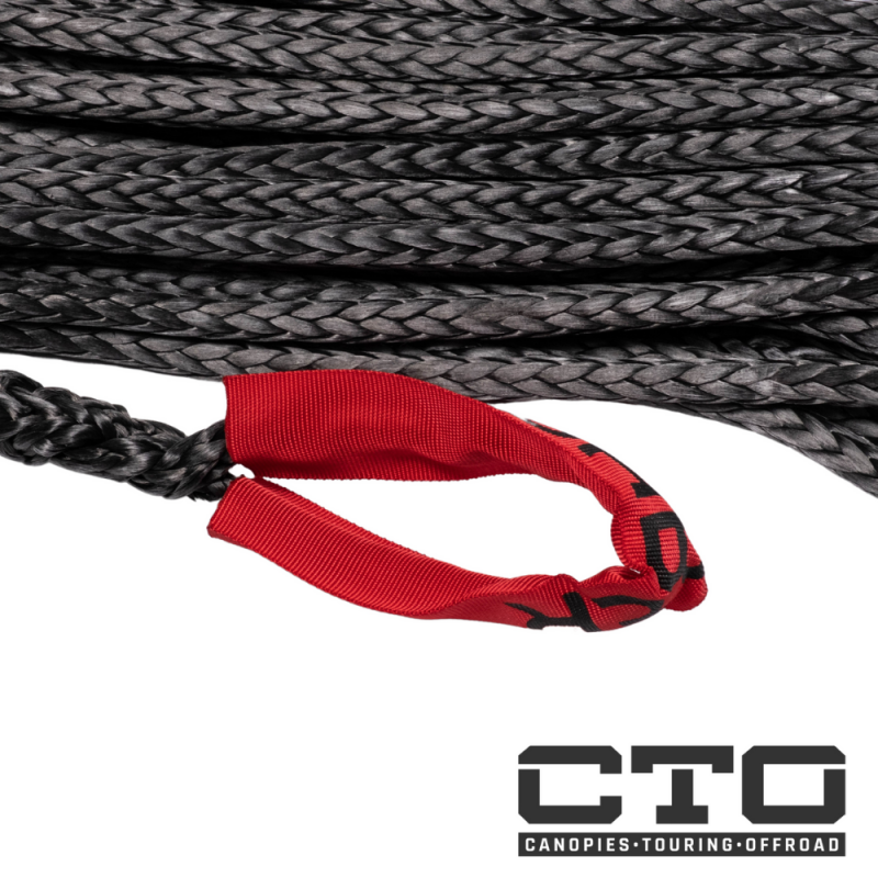 9,500KG Black SaberPro 20M Winch Extension Rope w/Red Sheath Eyes - 20M