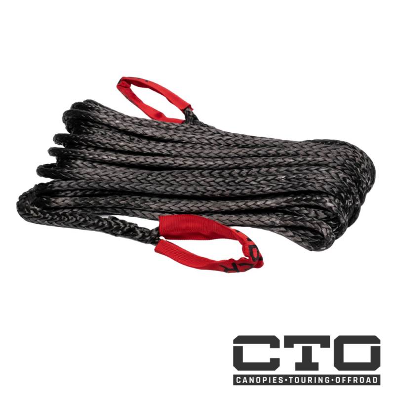 9,500KG Black SaberPro 20M Winch Extension Rope w/Red Sheath Eyes - 20M